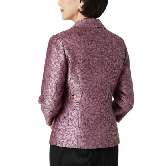 VTG 90s Dressbarn Pink Metallic Teardrop Jacquard Dress Jacket Blazer Sz S - Picture 3 of 13